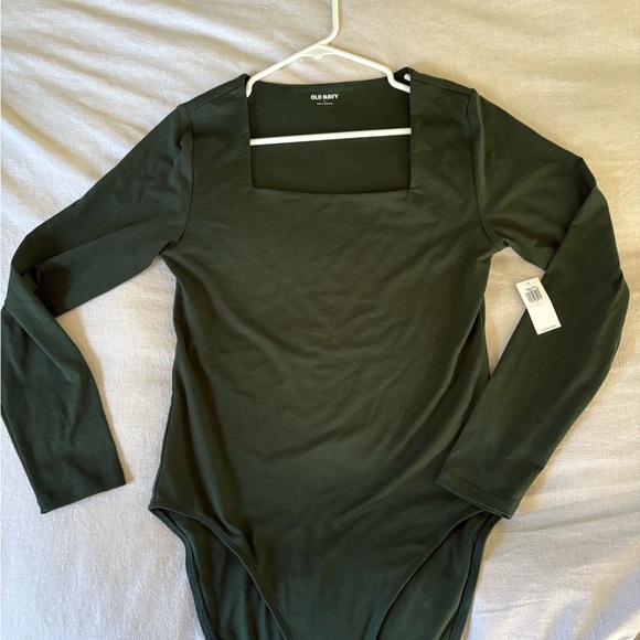 Dark Green Long Sleeve Square Neck Bodysuit, NWT - Picture 4 of 4
